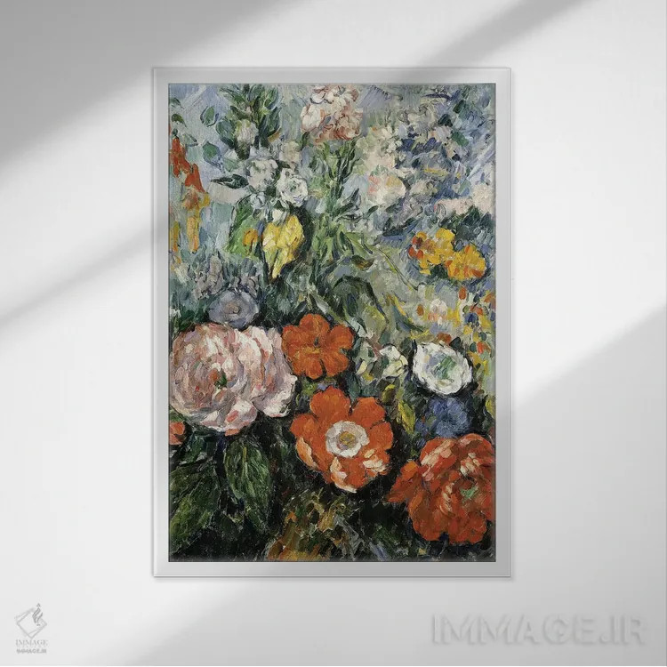 تابلو 1879-1880,دستهگل، ۱۸۷۹-۱۸۸۰ اثر پل سزان - نمای قابدار سفید