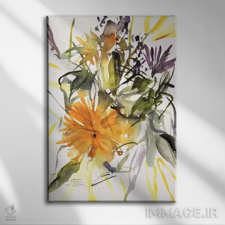 تابلو 2004,همیشهبهار و گلهای دیگر، ۲۰۰۴ اثر کلودیا هاچینس-پوشاوی - نمای روبهرو روی دیوار