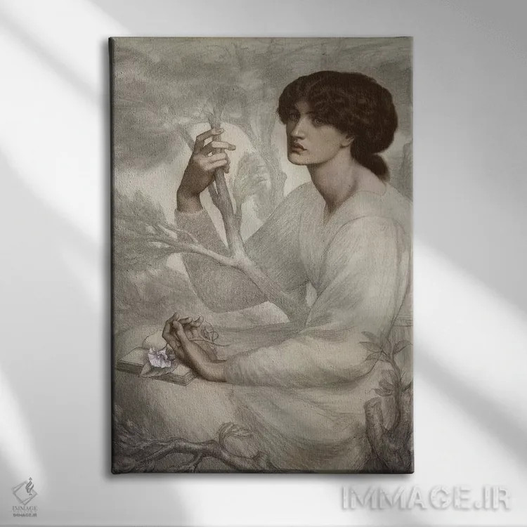 تابلو 19th century,رؤیای روزانه، قرن نوزدهم اثر دانته گابریل چارلز روستی (شاعر و نقاش انگلیسی) - نمای روبهرو روی دیوار