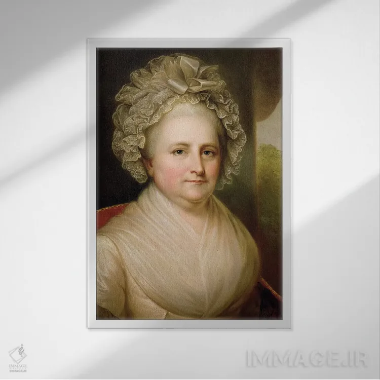 تابلو پرتره مارتا واشنگتن اثر رمبراند پرتقال - نمای قابدار سفید
