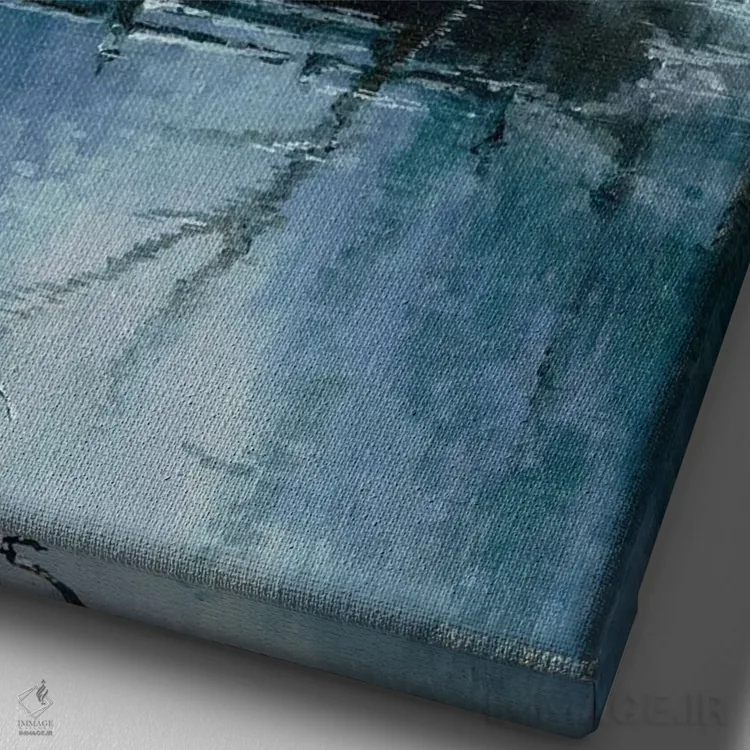 تابلو اولین برف اثر بروس ناوراکه - نمای نزدیک بافت بوم