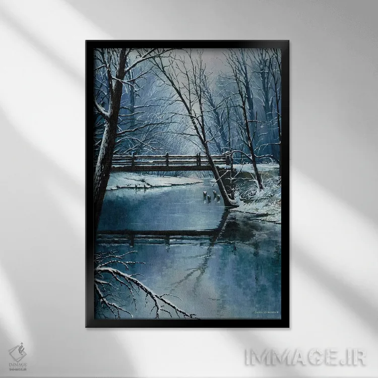 تابلو اولین برف اثر بروس ناوراکه - نمای قابدار مشکی