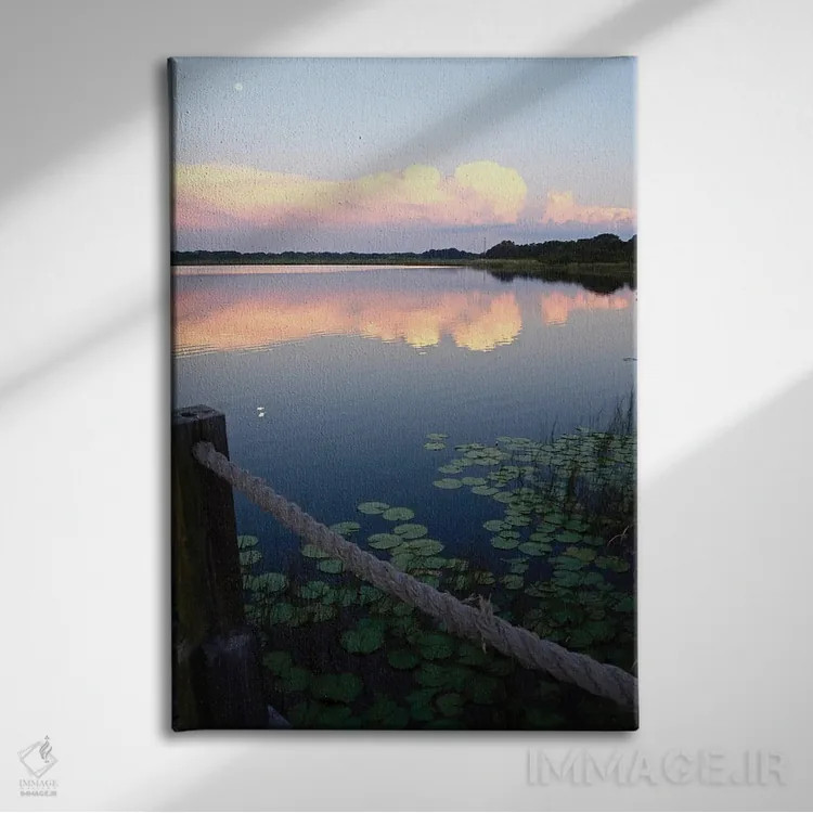 تابلو غروب کنار دریاچه II اثر بروس ناوراکه - نمای روبهرو روی دیوار