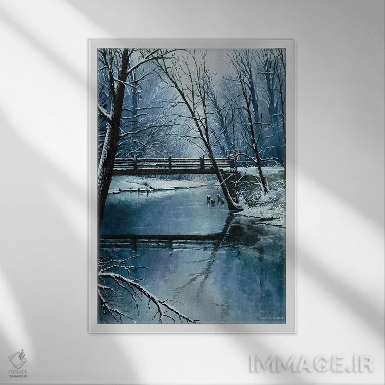 تابلو اولین برف اثر بروس ناوراکه - نمای قابدار سفید