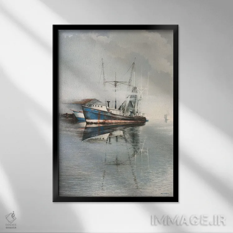 تابلو زمان میگذرد اثر بروس ناوراکه - نمای قابدار مشکی