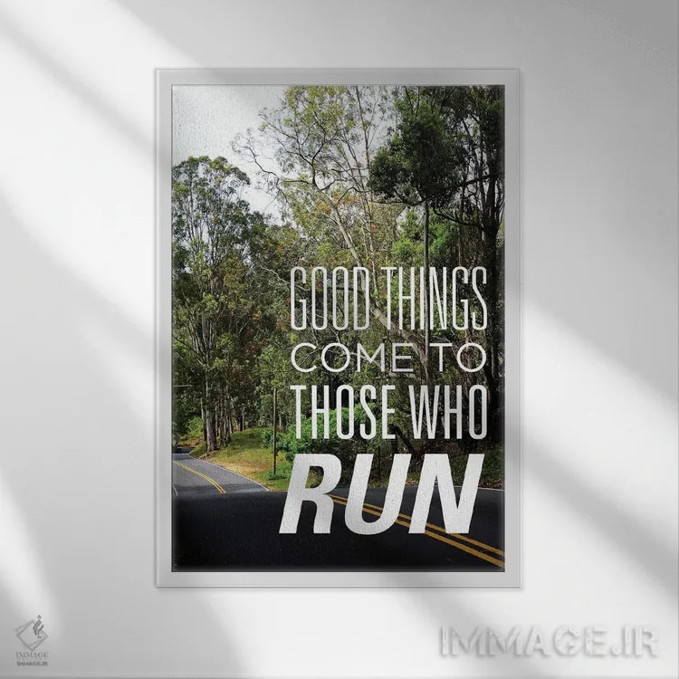 تابلو آنان که میدوند اثر بروس ناوراکه - نمای قابدار سفید