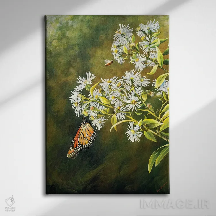 تابلو زندگی در باغ اثر بروس ناوراکه - نمای روبهرو روی دیوار