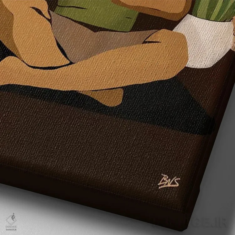 تابلو در مرکز I اثر بریا نیکول - نمای نزدیک بافت بوم