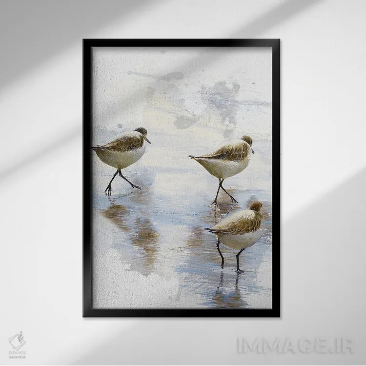 تابلو رقصندگان شن II اثر بروس ناوراکه - نمای قابدار مشکی