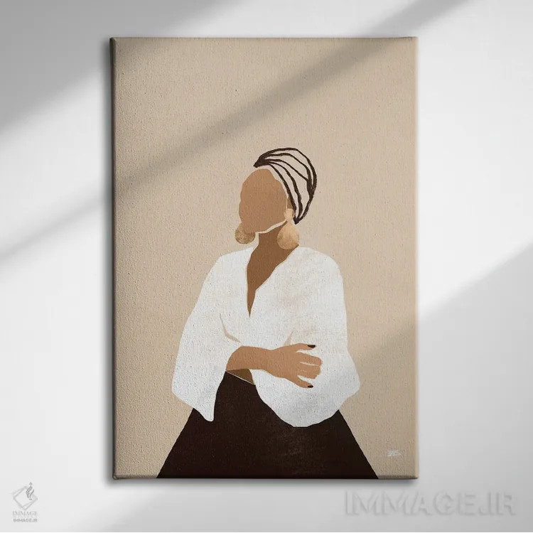 تابلو سلینا (قهوهای) اثر بریا نیکول - نمای روبهرو روی دیوار
