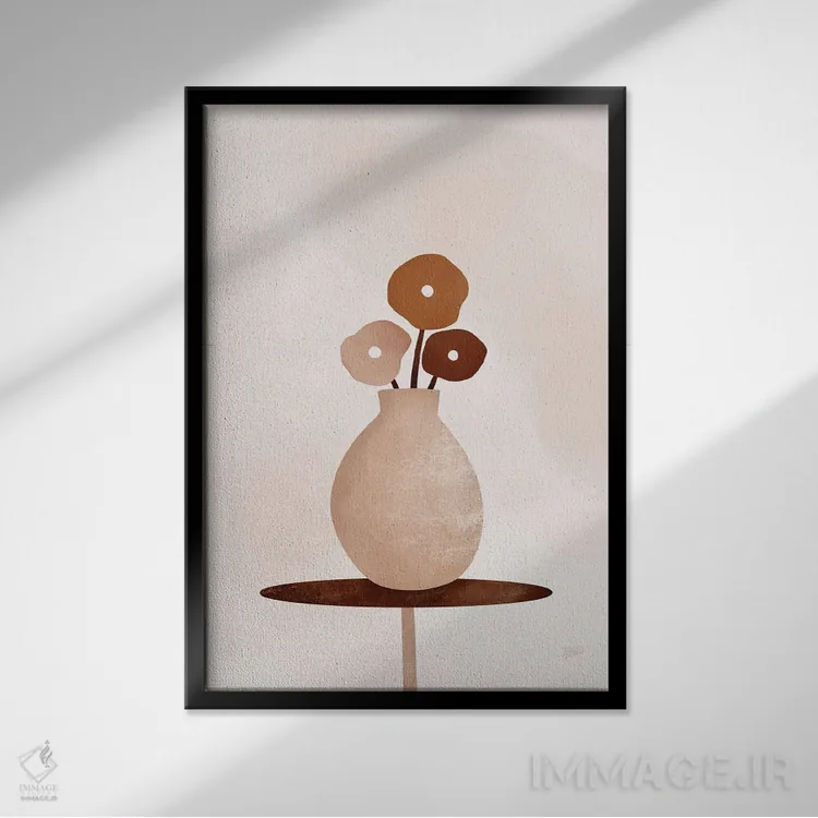 تابلو گلها (به فرانسوی) اثر بریا نیکول - نمای قابدار مشکی