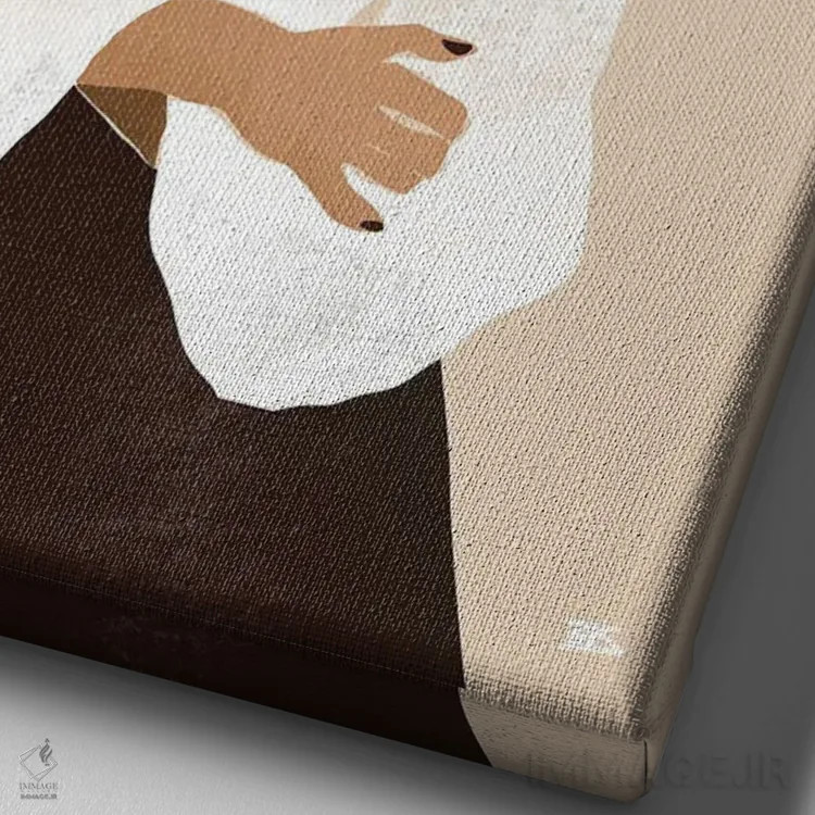 تابلو سلینا (قهوهای) اثر بریا نیکول - نمای نزدیک بافت بوم