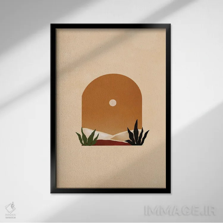 تابلو طاق بیابان ۱ اثر بریا نیکول - نمای قابدار مشکی