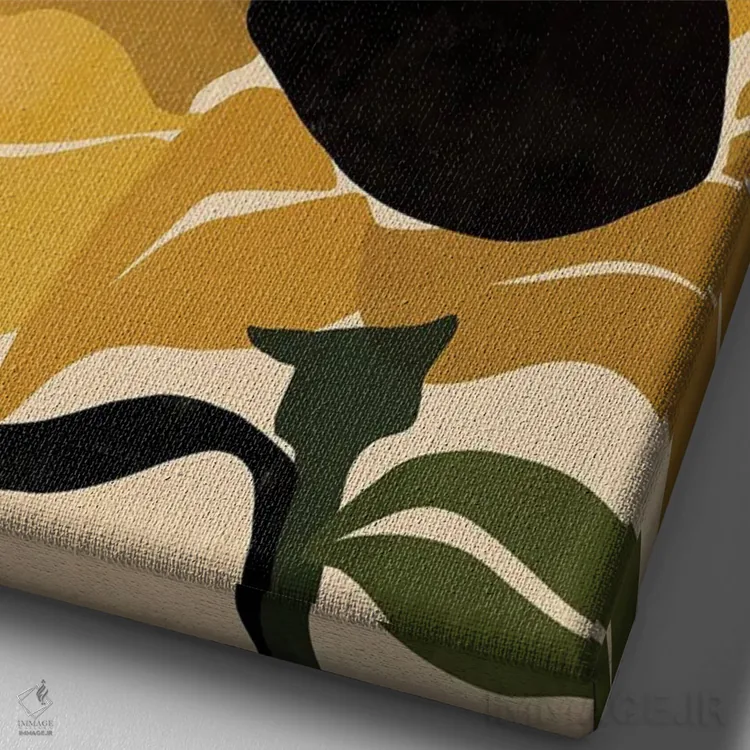 تابلو گل آفتابگردان اثر بریا نیکول - نمای نزدیک بافت بوم