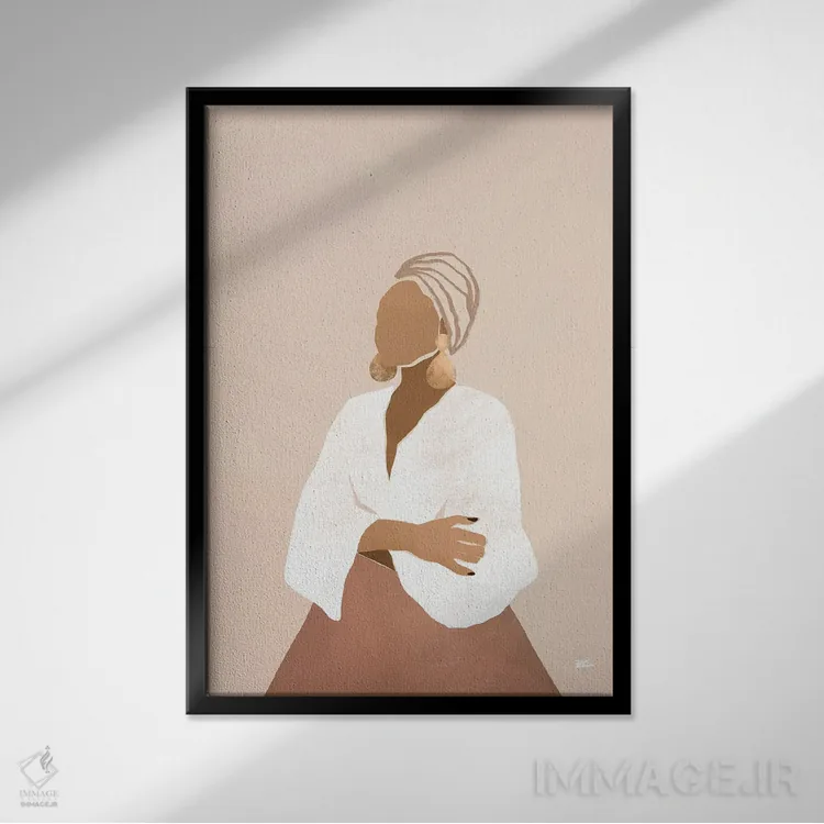 تابلو سلینا (صورتی) اثر بریا نیکول - نمای قابدار مشکی