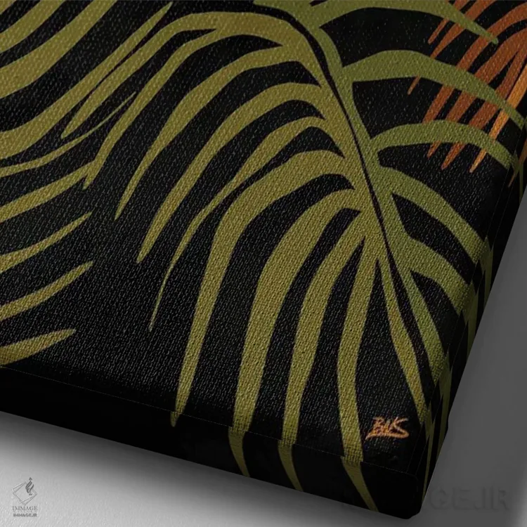 تابلو شب گرمسیری اثر بریا نیکول - نمای نزدیک بافت بوم