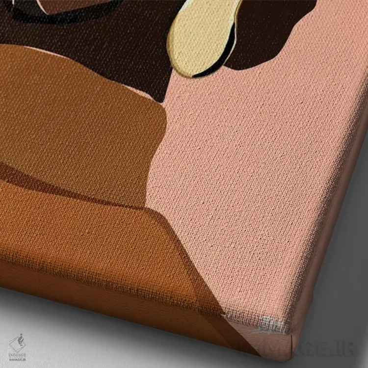 تابلو ابونی (آبنوس) اثر بریا نیکول - نمای نزدیک بافت بوم