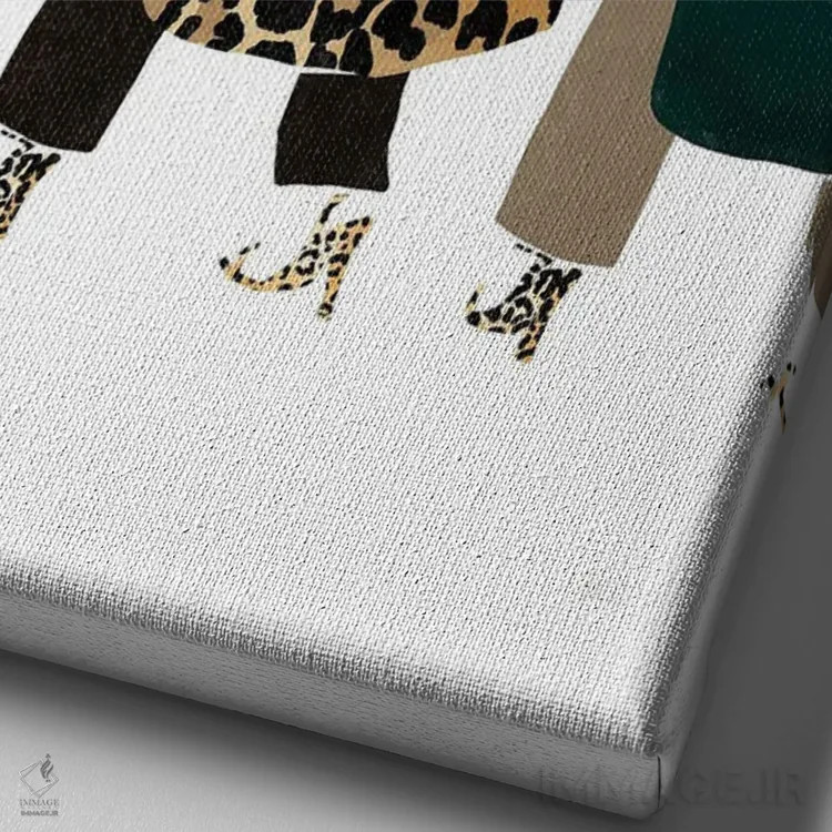 تابلو دختران مادیگرا اثر بریا نیکول - نمای نزدیک بافت بوم