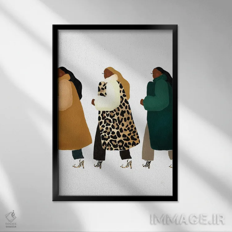 تابلو دختران مادیگرا اثر بریا نیکول - نمای قابدار مشکی