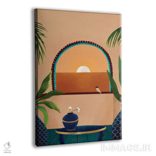 تابلو بالکنی در غروب اثر بریا نیکول - نمای پرسپکتیو محصول