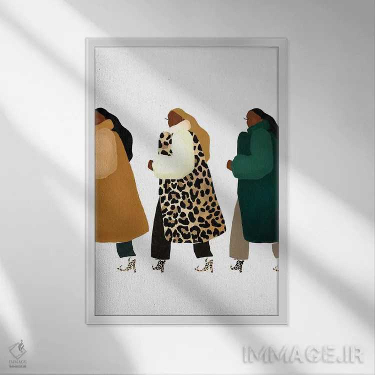 تابلو دختران مادیگرا اثر بریا نیکول - نمای قابدار سفید