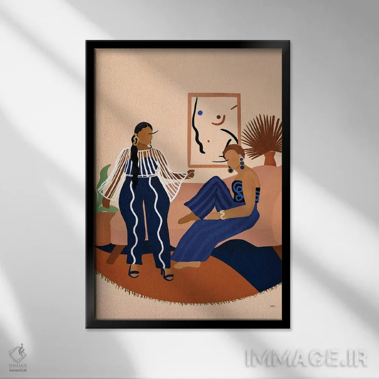 تابلو شب دخترانه اثر بریا نیکول - نمای قابدار مشکی