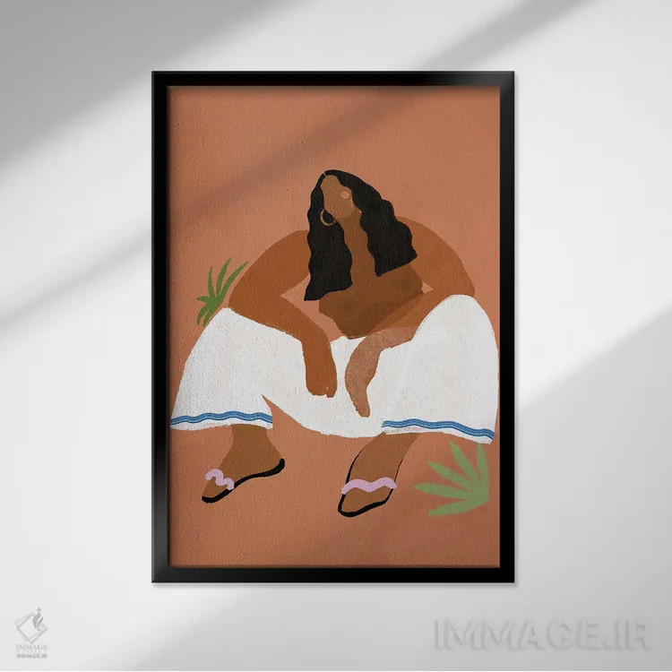 تابلو دختر بیابان اثر بریا نیکول - نمای قابدار مشکی