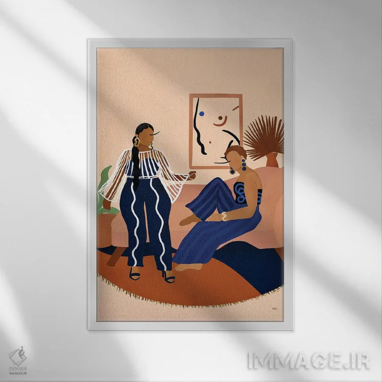 تابلو شب دخترانه اثر بریا نیکول - نمای قابدار سفید