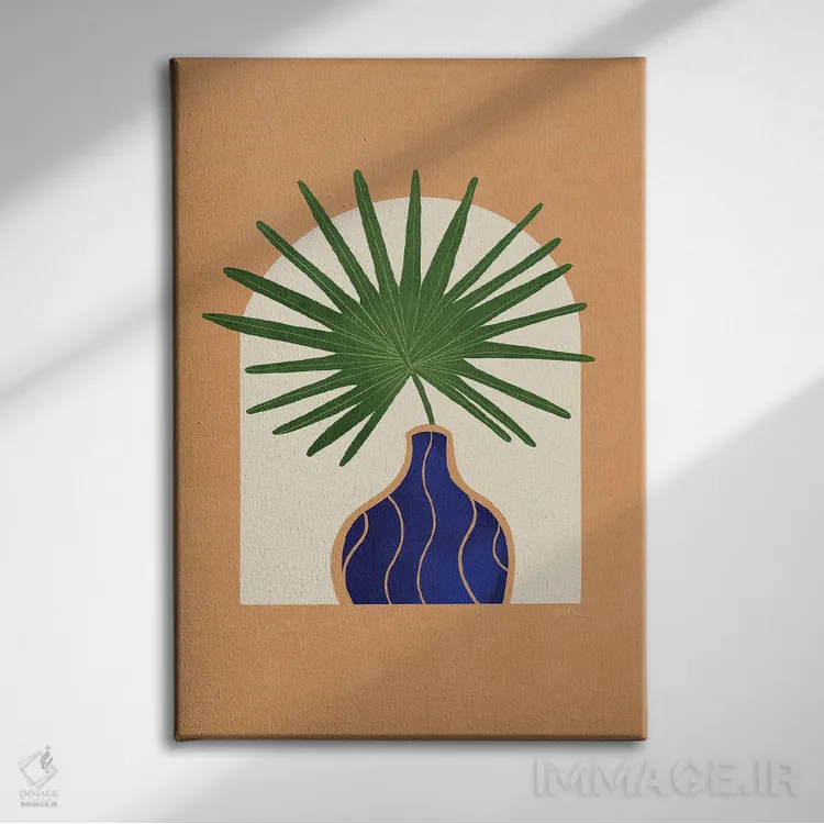 تابلو نخل بادبزنی I اثر بریا نیکول - نمای روبهرو روی دیوار