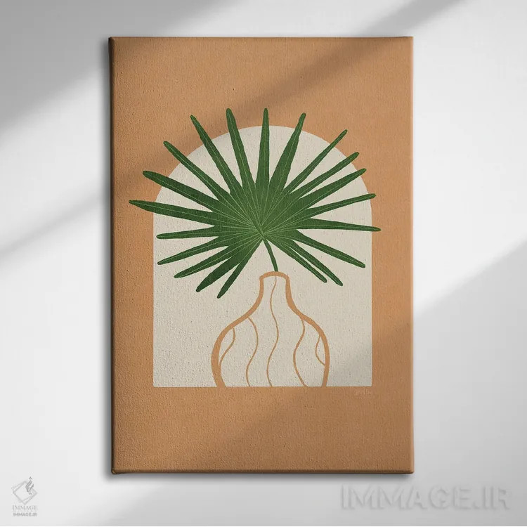تابلو نخل بادبزنی II اثر بریا نیکول - نمای روبهرو روی دیوار