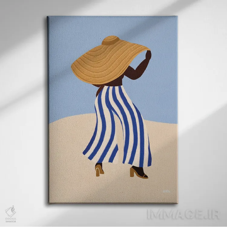 تابلو کلاه آفتابی I اثر بریا نیکول - نمای روبهرو روی دیوار