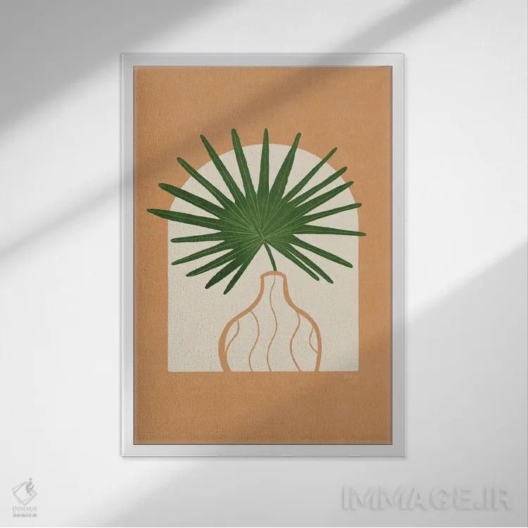 تابلو نخل بادبزنی II اثر بریا نیکول - نمای قابدار سفید