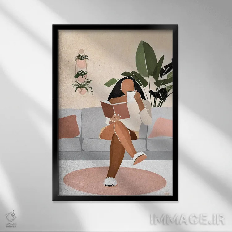 تابلو لانج (فضای استراحت) اثر بریا نیکول - نمای قابدار مشکی