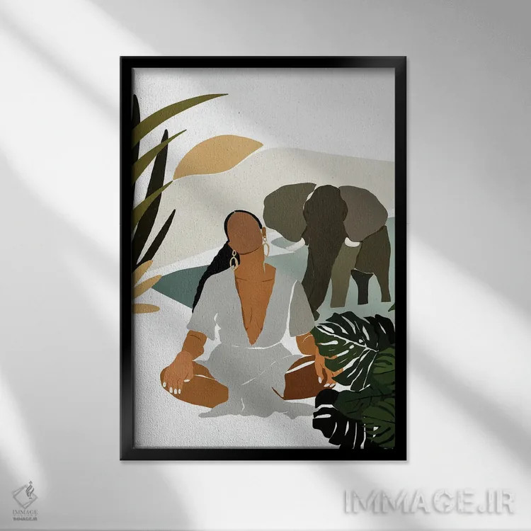 تابلو رِین اثر بریا نیکول - نمای قابدار مشکی