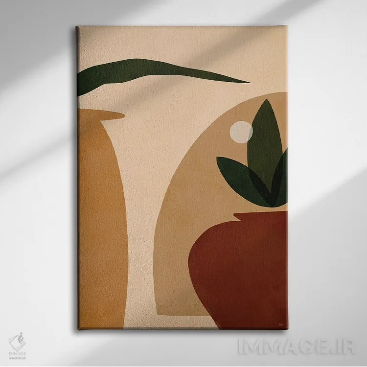 تابلو اُخر (رنگ خاکی) اثر بریا نیکول - نمای روبهرو روی دیوار