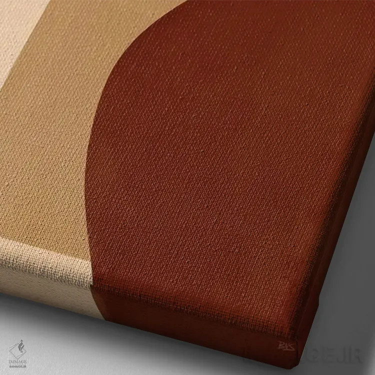 تابلو اُخر (رنگ خاکی) اثر بریا نیکول - نمای نزدیک بافت بوم