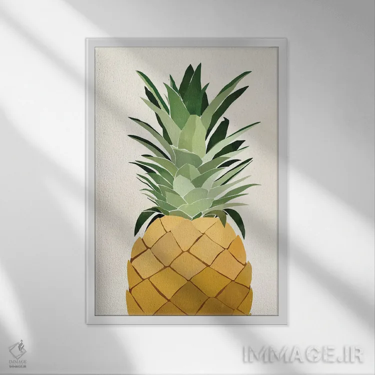 تابلو آناناس تک اثر بریا نیکول - نمای قابدار سفید