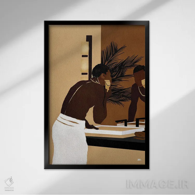 تابلو هرس صبحگاهی اثر بریا نیکول - نمای قابدار مشکی