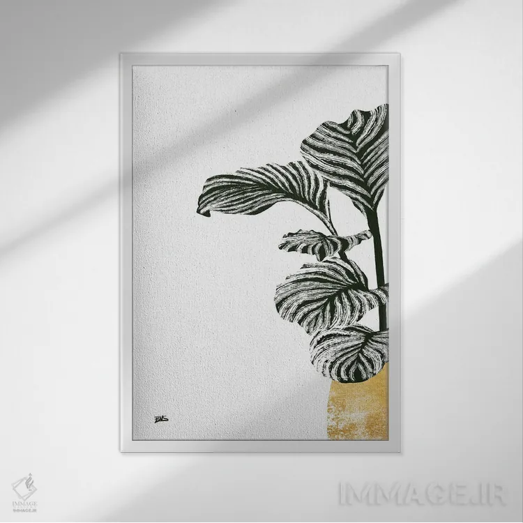 تابلو کالاس I (طلایی) اثر بریا نیکول - نمای قابدار سفید