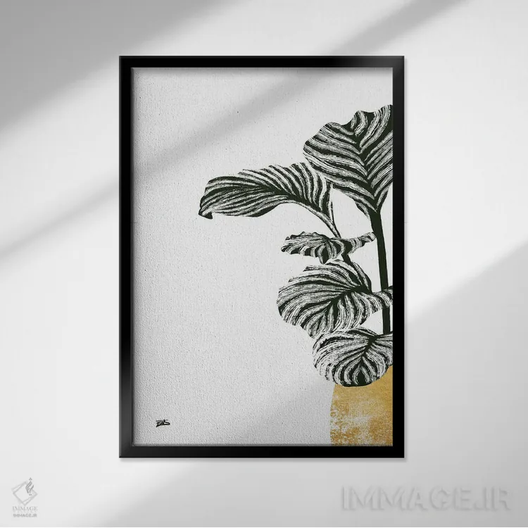 تابلو کالاس I (طلایی) اثر بریا نیکول - نمای قابدار مشکی
