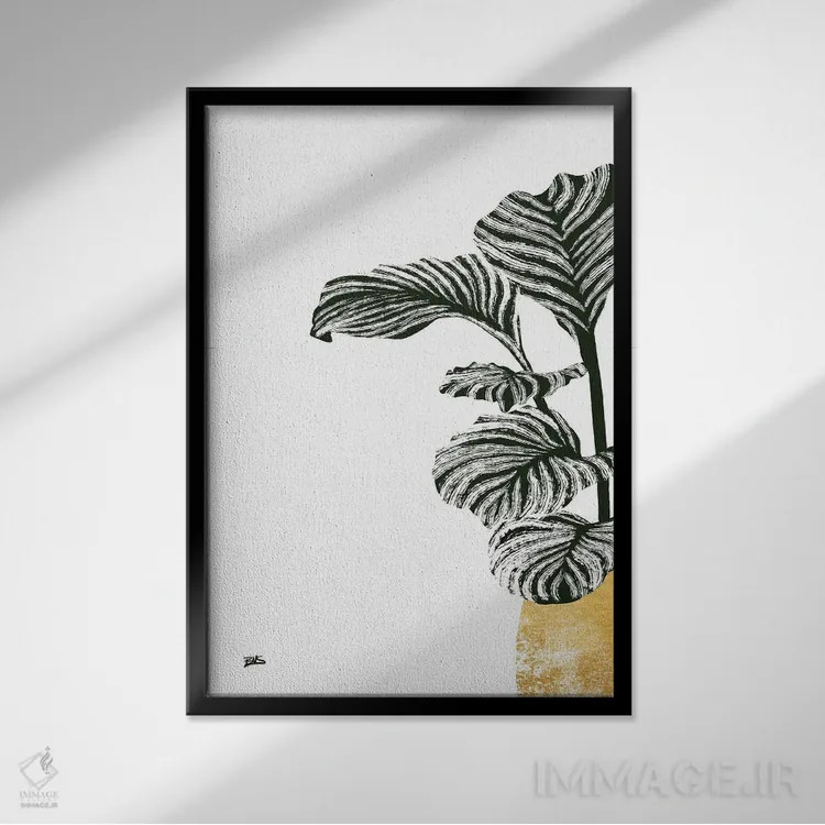 تابلو کالاس I (طلایی) اثر بریا نیکول - نمای قابدار مشکی