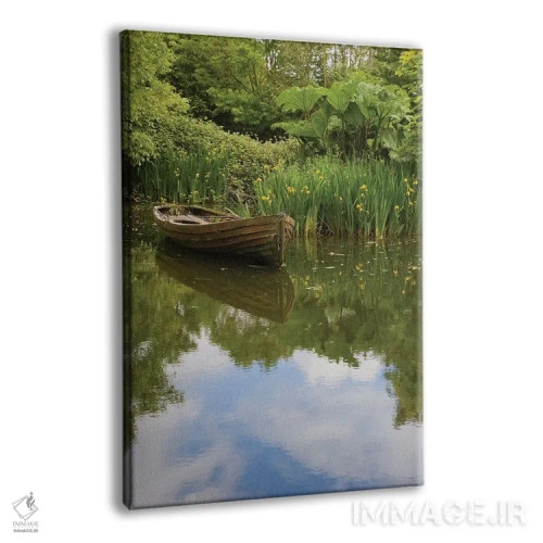 تابلو ایرلند، شهرستان کلیر. قایق قدیمی و تالاب در پارک مردمنگاری بانراتی اثر برندا ثارپ - نمای پرسپکتیو محصول