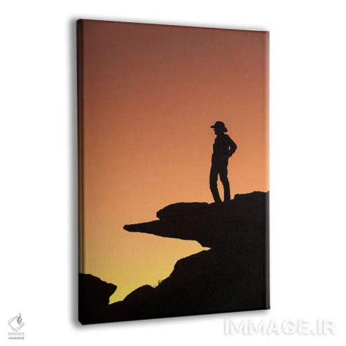 تابلو مردی ایستاده بر صخره و مشغول تماشای مناظر اثر برندا ثارپ - نمای پرسپکتیو محصول
