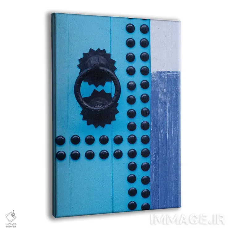 تابلو مراکش، شفشاون. جزئیات در آبی و ضربهگیر در اثر برندا ثارپ - نمای پرسپکتیو محصول