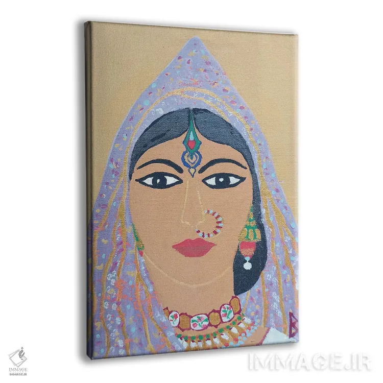 تابلو زن هندی اثر بریت بردال نیلسن - نمای پرسپکتیو محصول