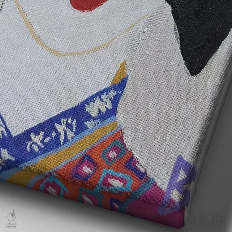 تابلو زن ژاپنی اثر بریت بردال نیلسن - نمای نزدیک بافت بوم