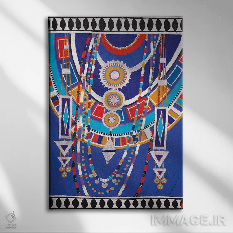 تابلو زن ماسایی II اثر بریت بردال نیلسن - نمای روبهرو روی دیوار