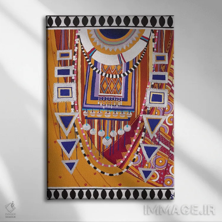 تابلو زن ماسایی III اثر بریت بردال نیلسن - نمای روبهرو روی دیوار