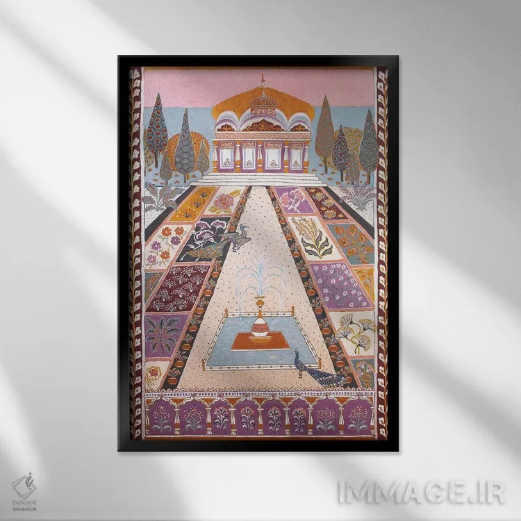 تابلو باغ مهاراجه اثر بریت بردال نیلسن - نمای قابدار مشکی