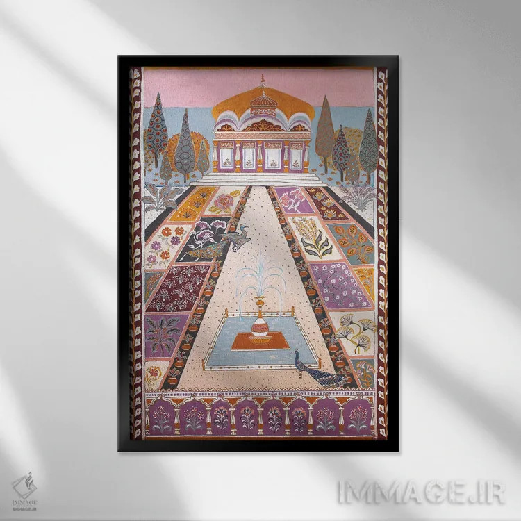 تابلو باغ مهاراجه اثر بریت بردال نیلسن - نمای قابدار مشکی